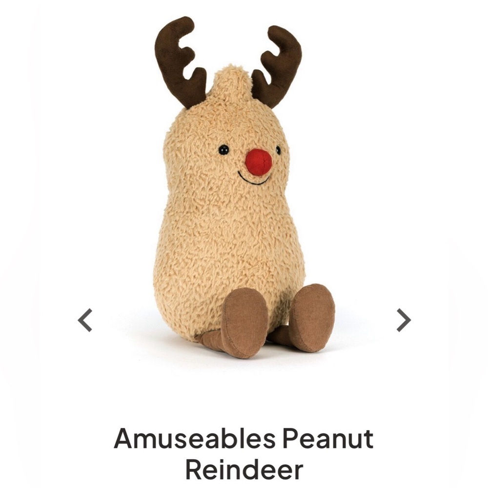 Jellycat Amuseables Peanut Reindeer Plush Toy
